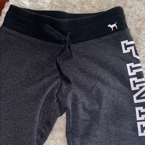 VS Pink dark gray drawstring leggings